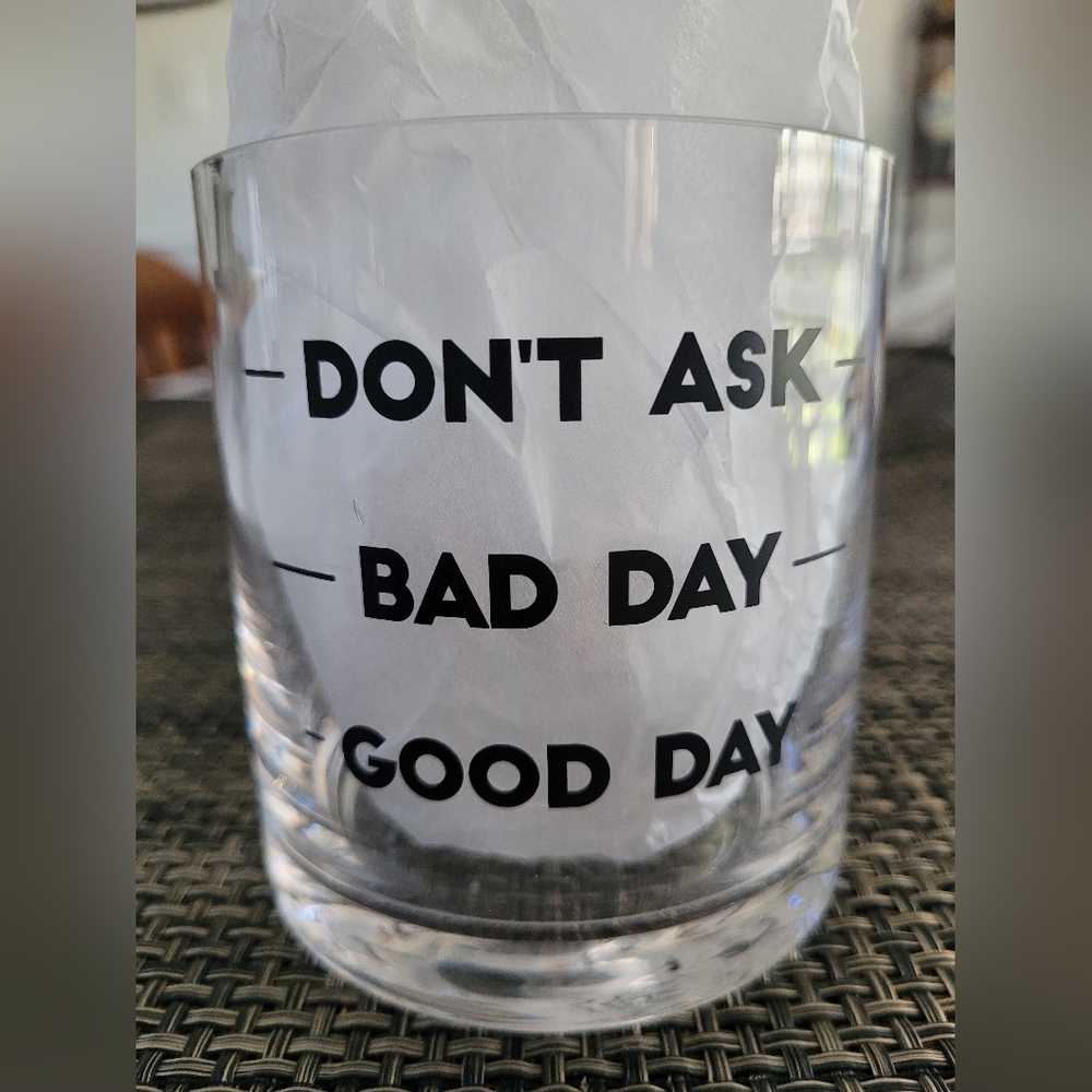 16oz Double Old Fashioned Glass by Two's Company - “Don’t Ask” Novelty Gift